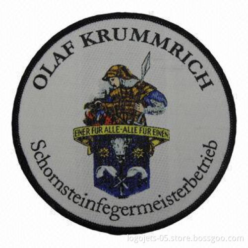 Woven Patch Label with Heat Cut Border, Customized Designs are Welcome